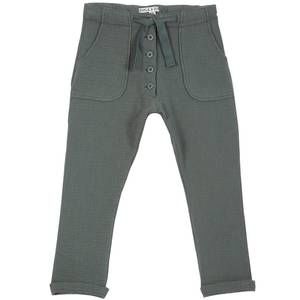 NEW EMILE & IDA kids cotton gauze pants in spinach